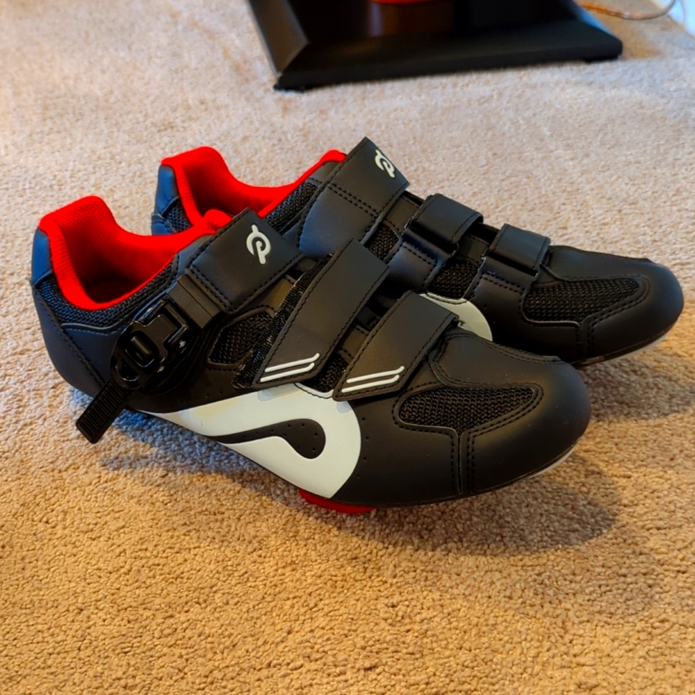 Peloton Black and Red Athletic Shoes